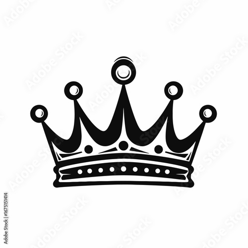 Royal elegance depicted by a classic crown design in bold silhouette