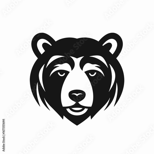 Bold and majestic bear face graphic vector illustrated animal silhouette