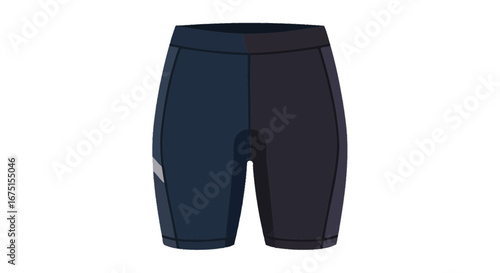 Modern sport cycling shorts with dark blue fabric and ergonomic design