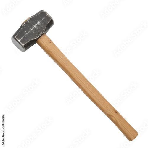 Heavy duty sledge hammer tool isolated on transparent background