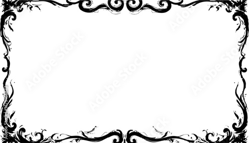 Vintage Ornamental Border with Curly Flourishes