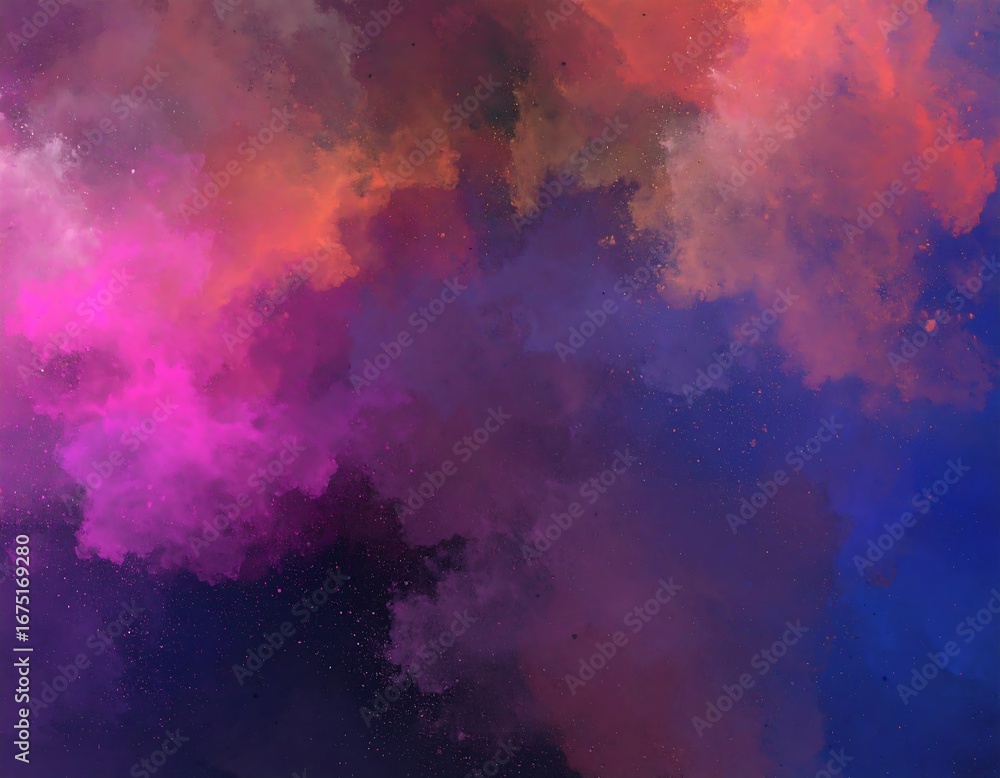 Fototapeta premium Abstract painting of swirling clouds in vibrant colors