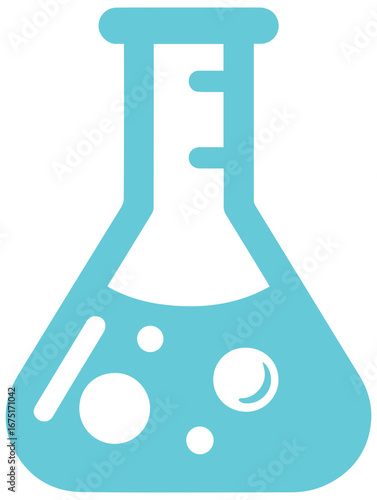 Dynamic science beaker with bubbling liquid, perfect for research and innovation concepts