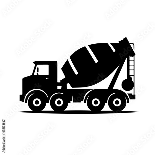 Mixer cement truck silhouette, Mixer cement truck vector