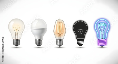 Collection of Realistic and Stylized Light Bulbs