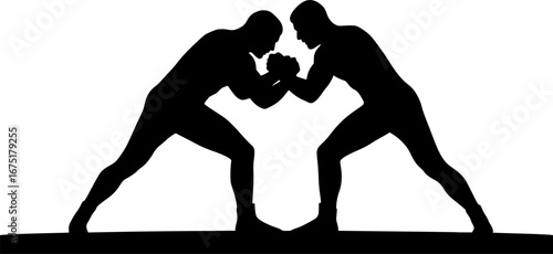 silhouettes of two men wrestling each other in a wrestling ring, wrestling, wrestler, arm wrestling, hand to hand combat