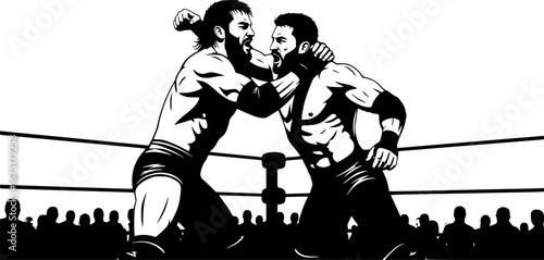 silhouettes of two men wrestling each other in a wrestling ring, wrestling, wrestler, arm wrestling, hand to hand combat
