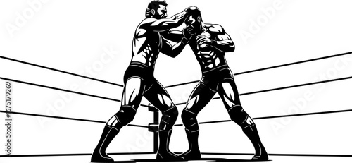 silhouettes of two men wrestling each other in a wrestling ring, wrestling, wrestler, arm wrestling, hand to hand combat