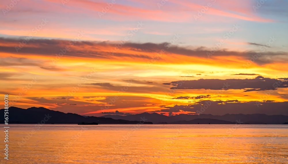 Fototapeta premium Vibrant sunset over the ocean