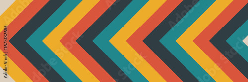 Free Download Abstract background featuring a pattern of angled stripes in orange yellow teal and dark blue hues - GFXLoad