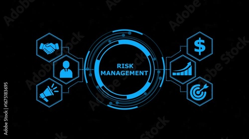 Risk management for business technology with AI tools concept. software analyze risk management plans. UUID.  Risk Management and Assessment for Business Investment Concept. Business, Technology