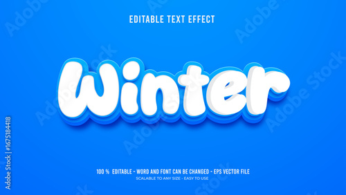 winter editable text effect