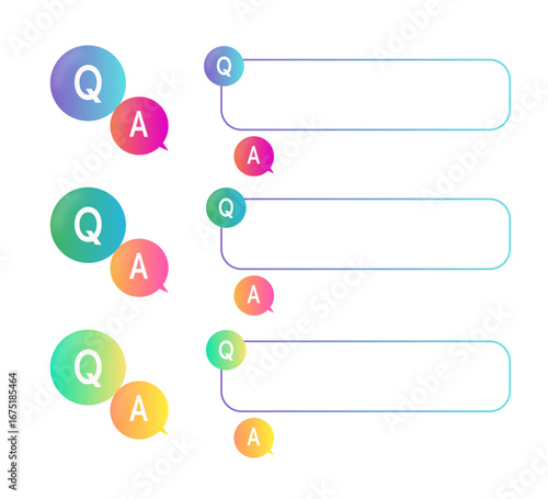 Q&A用のアイコンと吹き出しデザイン素材