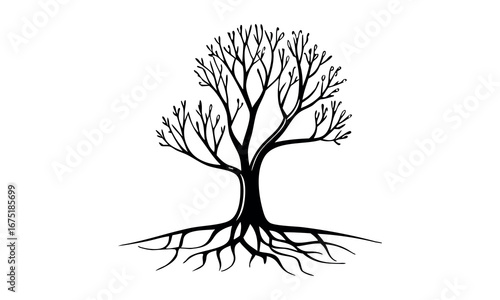 Black tree silhouettes collection. Single tree vectors. Tree in silhouette. Various tree vectors. Forest and nature concept. Collection of different tree symbols.