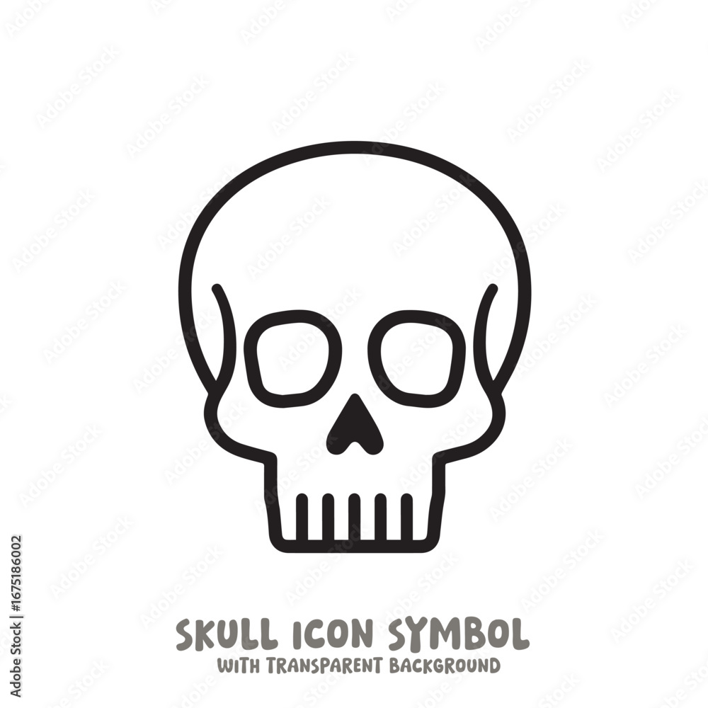 Fototapeta premium Skull and Bone Icon Symbol Vector Illustration in Black and White