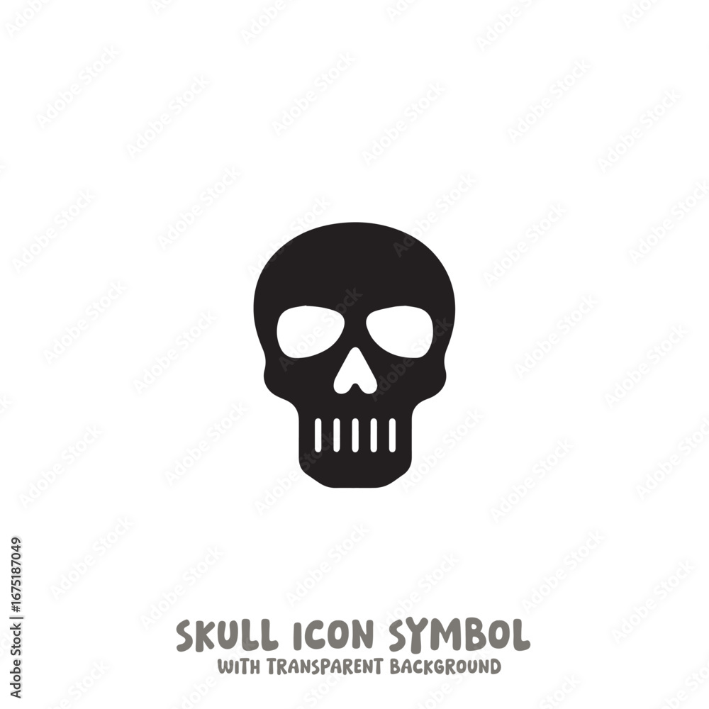 Fototapeta premium Skull and Bone Icon Symbol Vector Illustration in Black and White