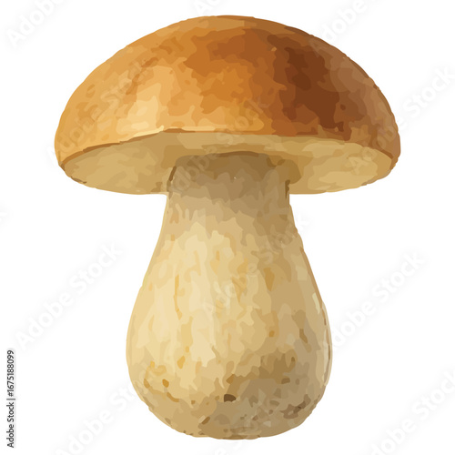 Rustic Brown Mushroom Illustration for Nature Decor Art
