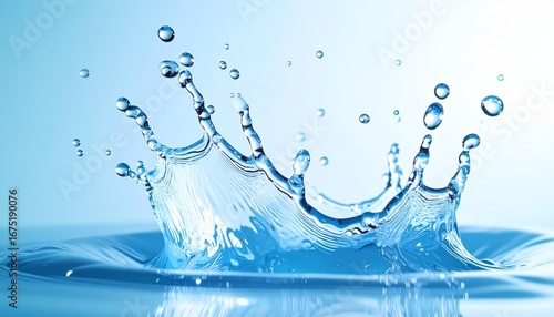 Wallpaper Mural Water droplet impact creating a dynamic splash crown. Torontodigital.ca