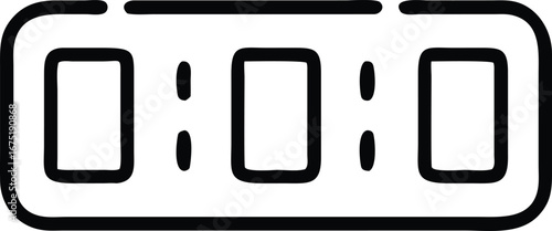 Digital countdown timer graphic with time indicators