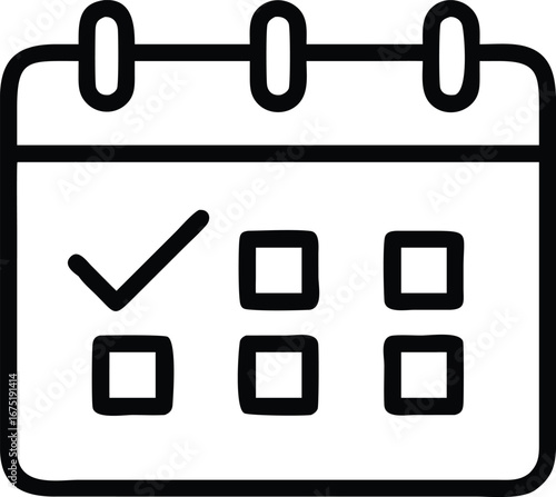 Calendar with completed task checkmark icon