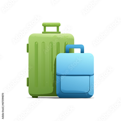 suitcases isolated on white background