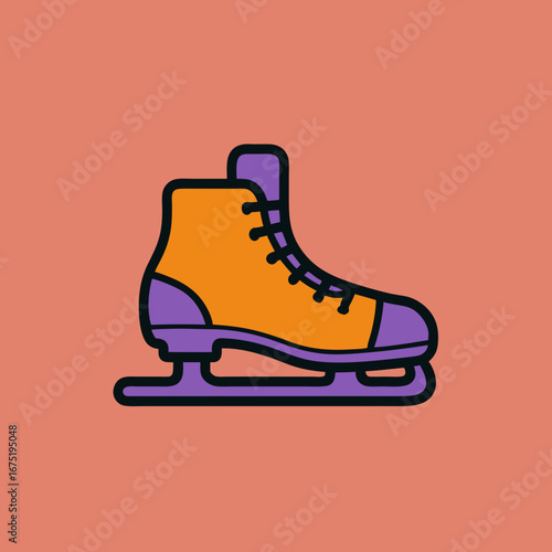 shoe, ice, skate, sport, fashion, skating, vector, 