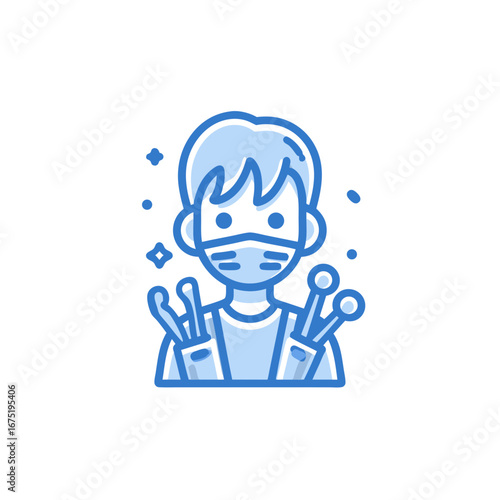 boy with blue eyes vector