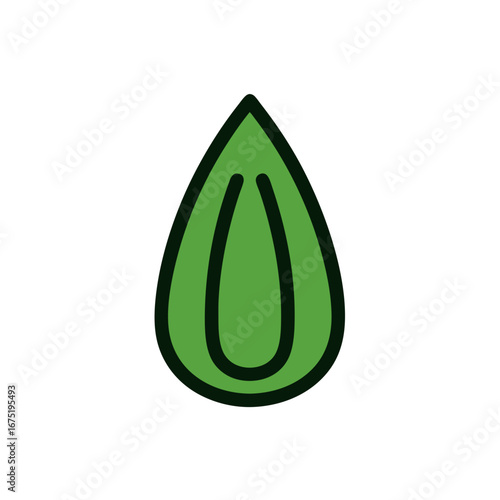 green drop of water