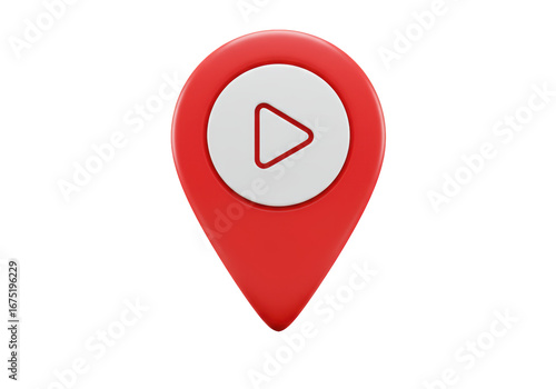 Isolated red map pin with play button, ideal for video location marketing material, 3D illustration Free Download Isolated red map pin with play button, ideal for video location marketing material, 3D illustration - GFXLoad