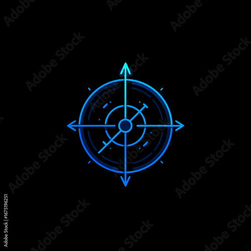 black and white compass