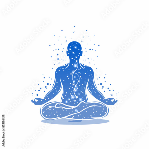 silhouette of a woman meditating
