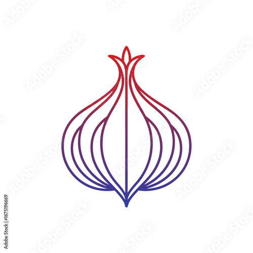 red onion on white background