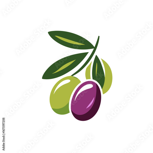 olive branch with green leaves