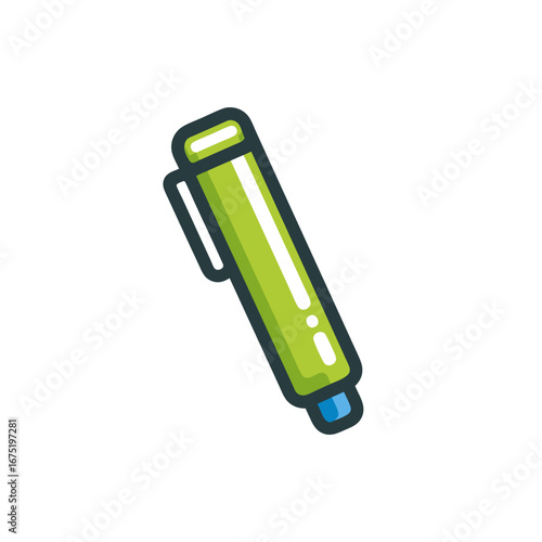 green marker isolated on white