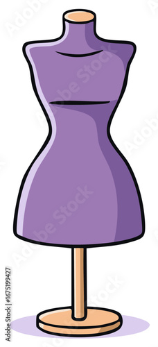 Purple Fashion Mannequin Vector Illustration for Fashion Designers and Stylists