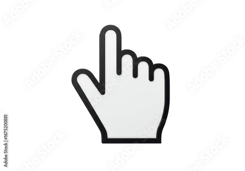 Isolated hand cursor pointing up icon for website and computer interface with no background