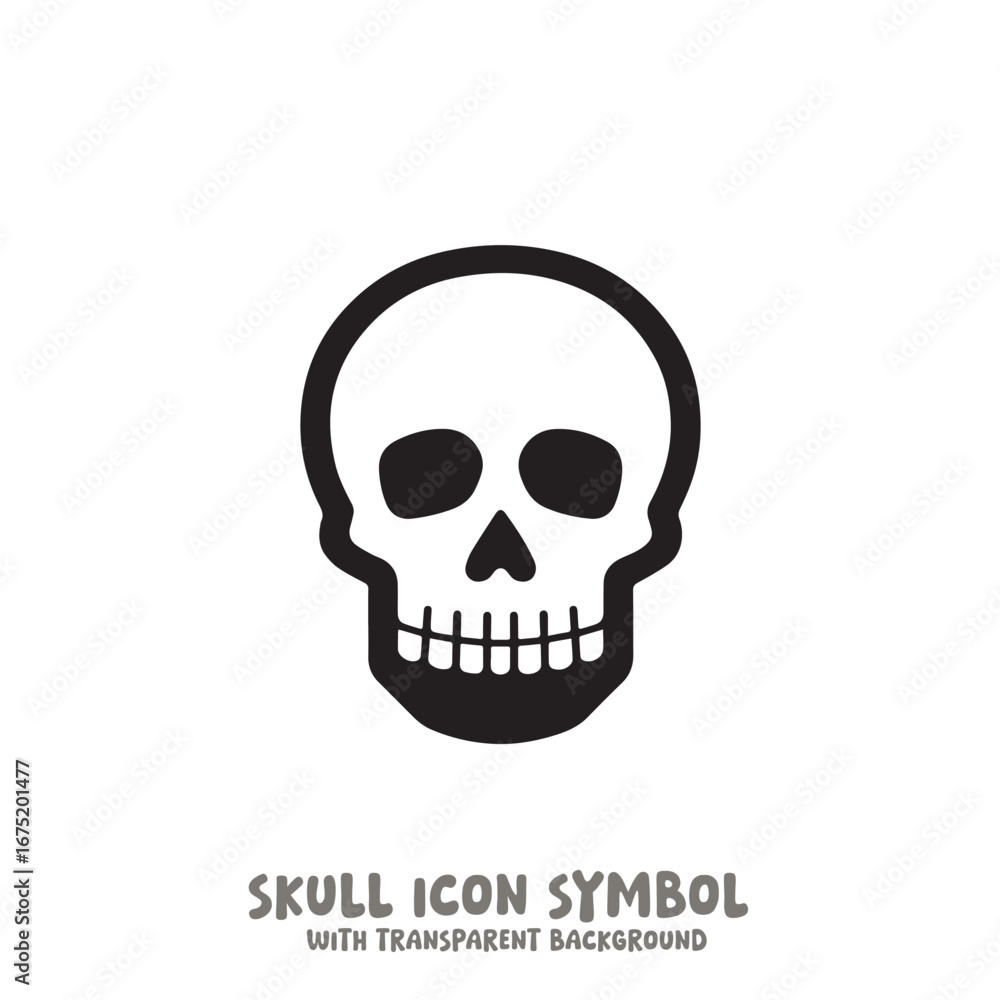 Fototapeta premium Skull Icon Symbol Vector Illustration in Black and White