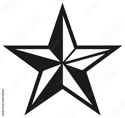 Geometric Star Symbol with Bold Lines and Sharp Points