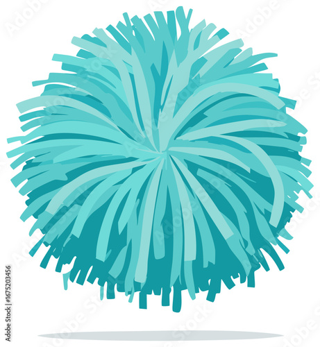 Blue pom pom graphic illustration for cheerleading or decoration