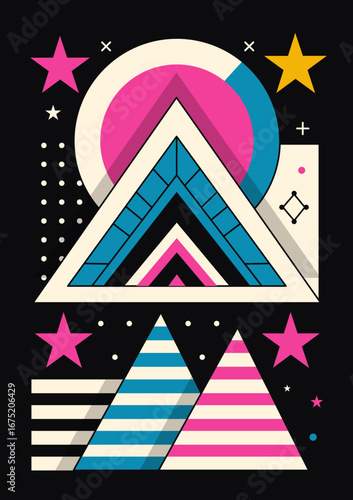 Abstract Esoteric Infographics. Colorful Poster Design.