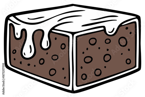 Delicious Chocolate Brownie with Creamy White Frosting