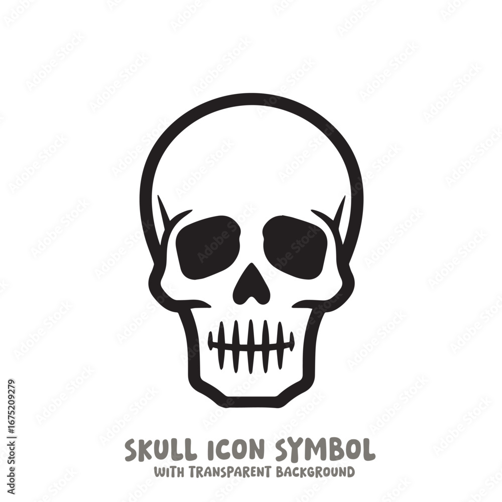 Fototapeta premium Skull Icon Symbol Vector Illustration in Black and White