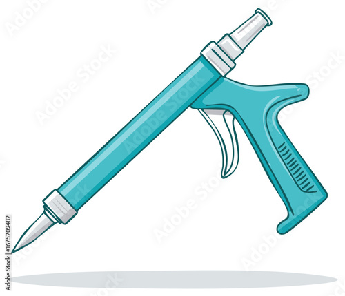 Brightly Colored Handheld Air Duster with a Pointed Nozzle and Trigger Grip