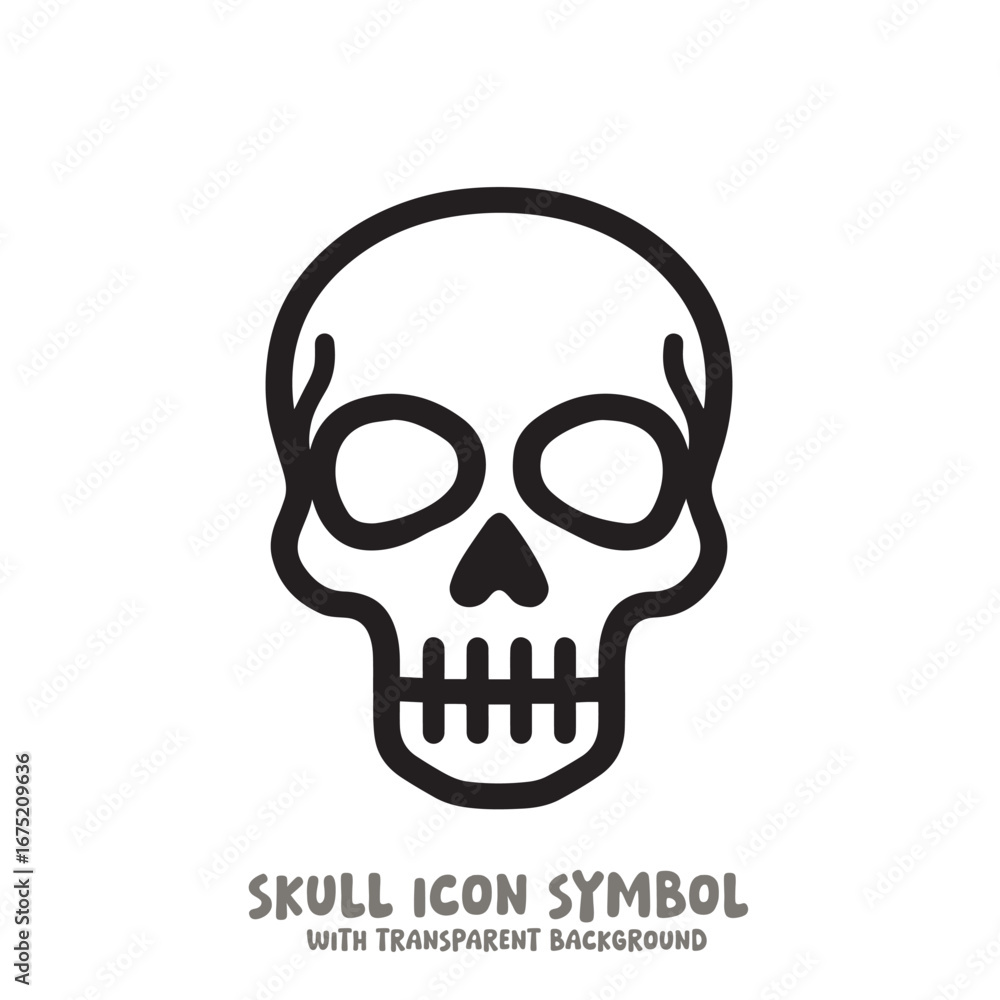 Fototapeta premium Skull Icon Symbol Vector Illustration in Black and White