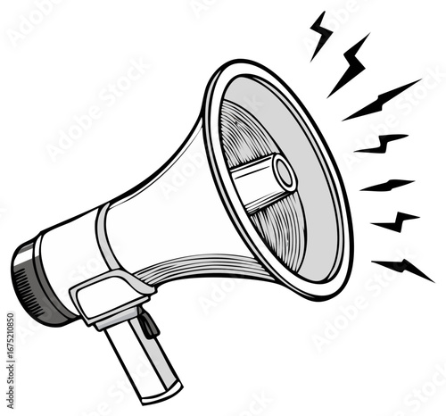 Illustration of a megaphone and soundwaves for announcements