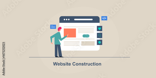 Professional web developer inspecting website layout and content structure with AI coding feature. 