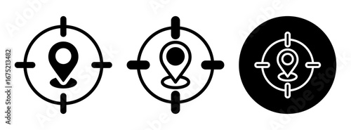 Location Targeting Icon Collection Glyph & Mixed Style