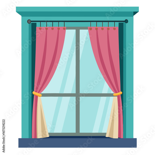 Window with Curtains