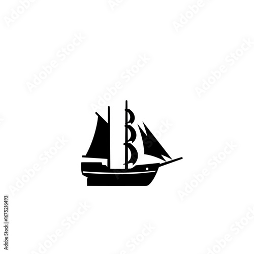 Silhouette of a Sailing Ship