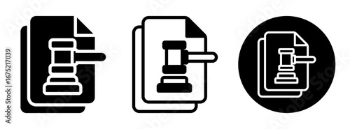 Legal Document Icon Collection Glyph & Mixed Style